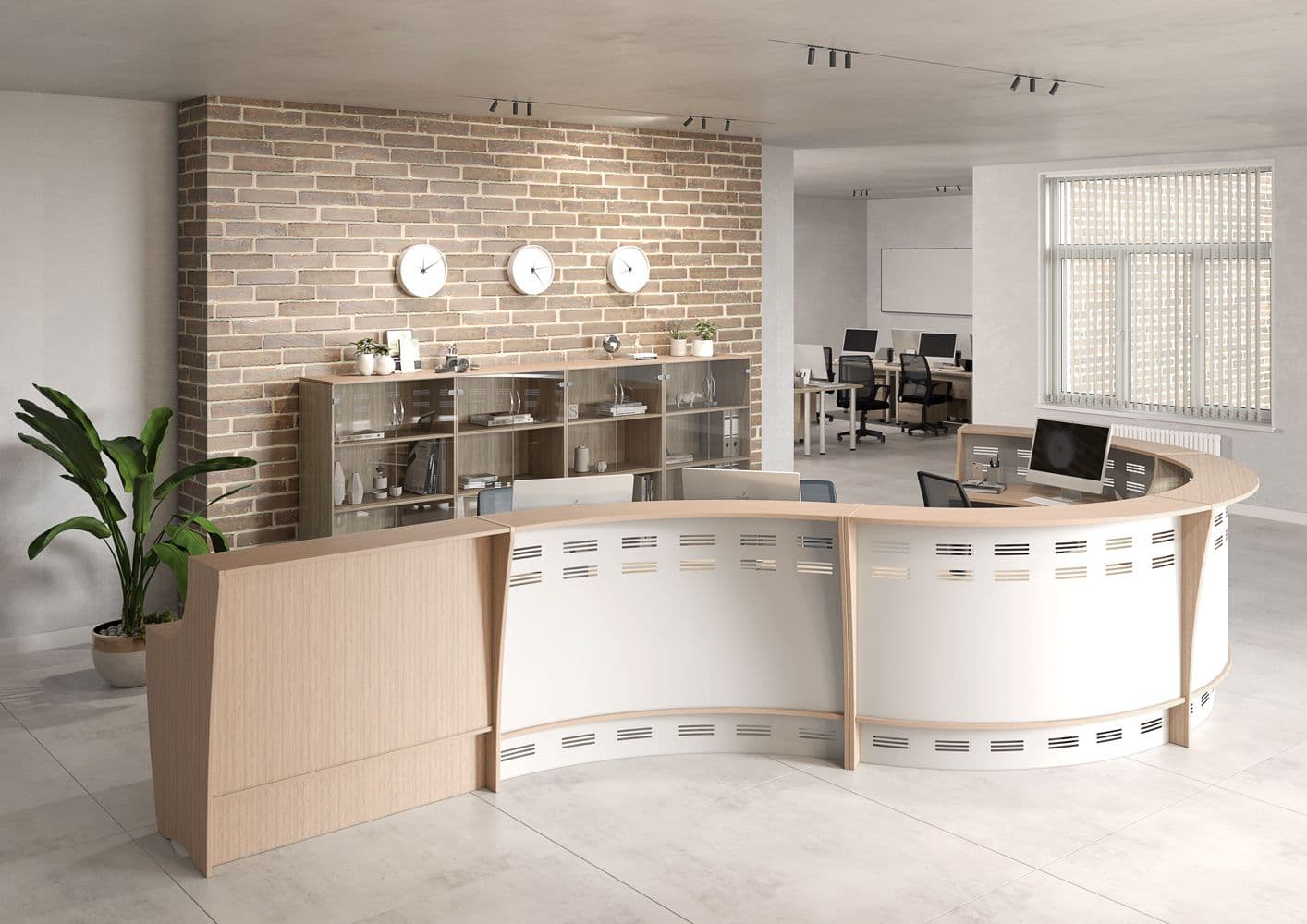 Стойка ресепшн Формула вяз светлый