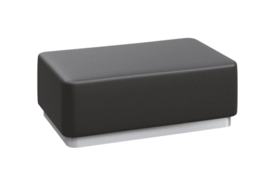 Пуфик прямоугольный широкий - опора серебро