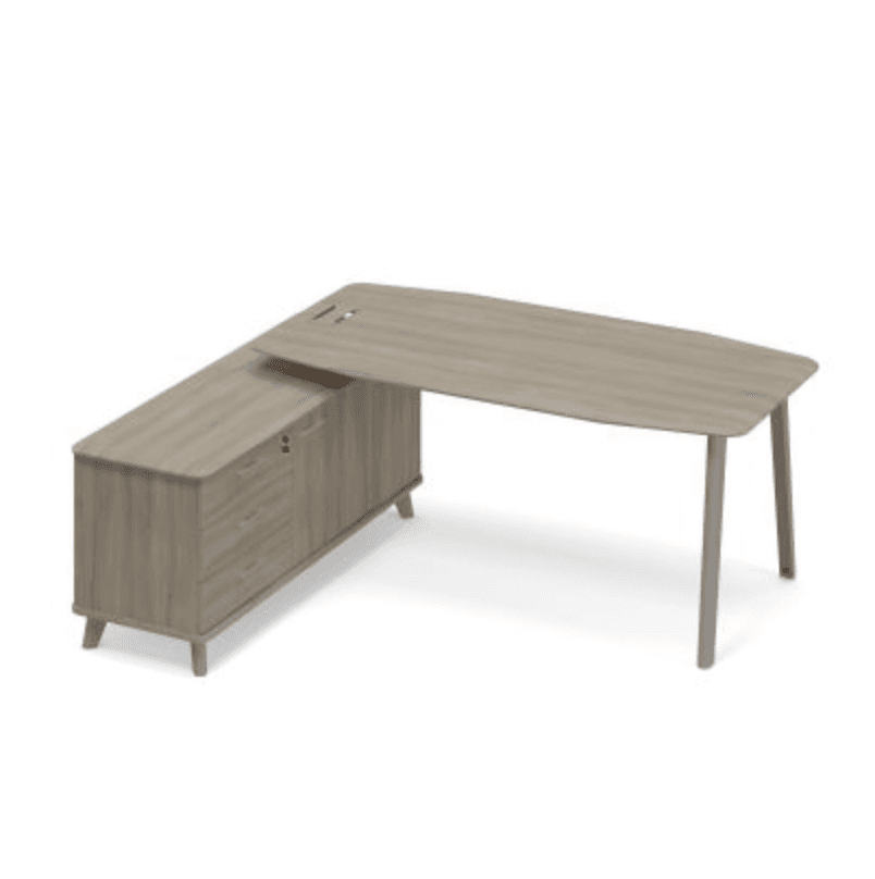 Стол руководителя на опорной тумбе левый (тип 2)