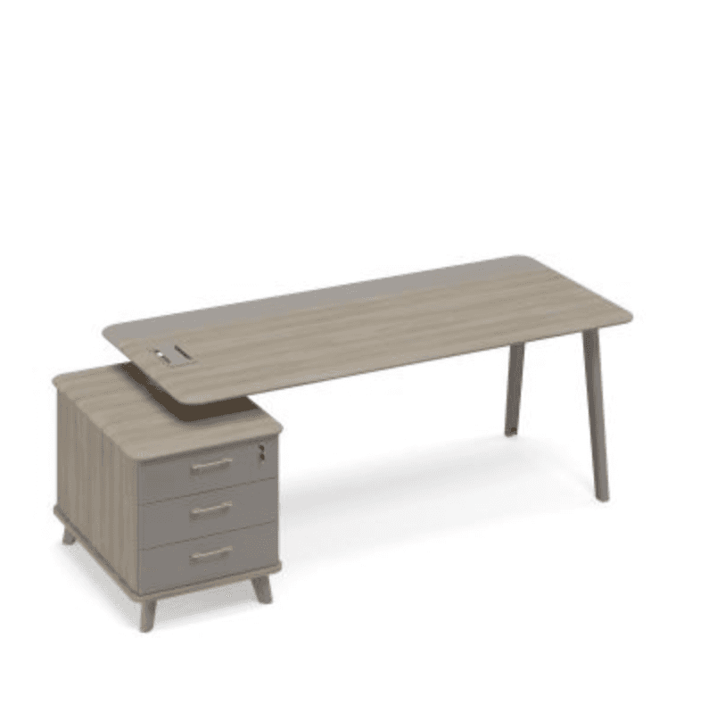 Стол комбинированный на опорной тумбе малой левый