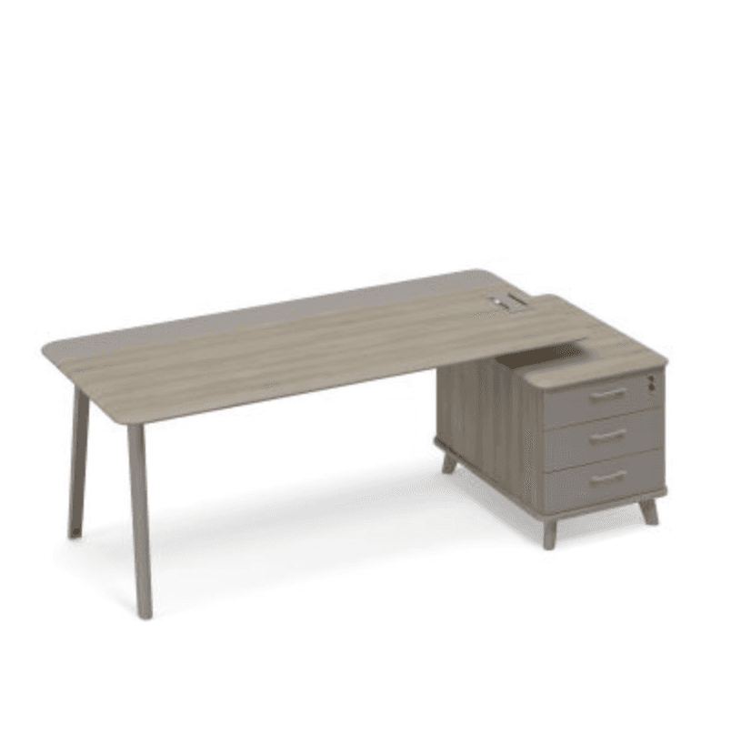 Стол комбинированный на опорной тумбе малой правый