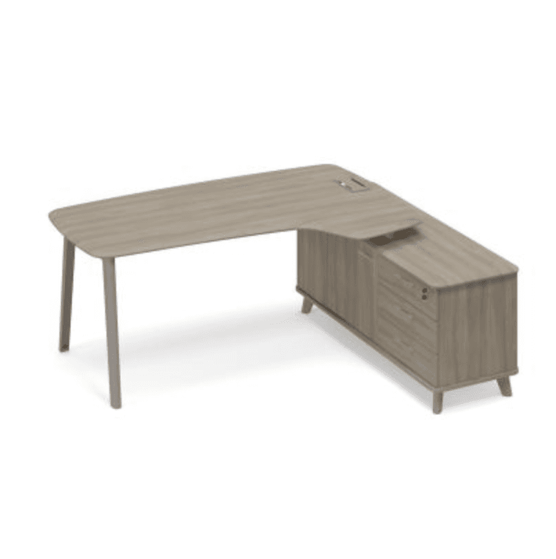 Стoл эргономичный на опорной тумбе правый  (тип 4)