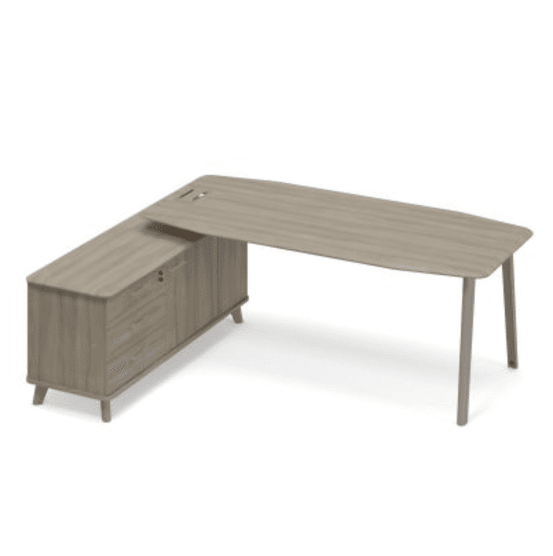 Стол руководителя на опорной тумбе левый (тип 2)