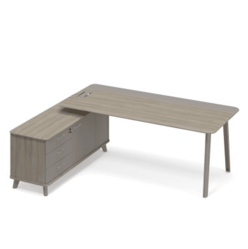 Стол комбинированный на опорной тумбе левый