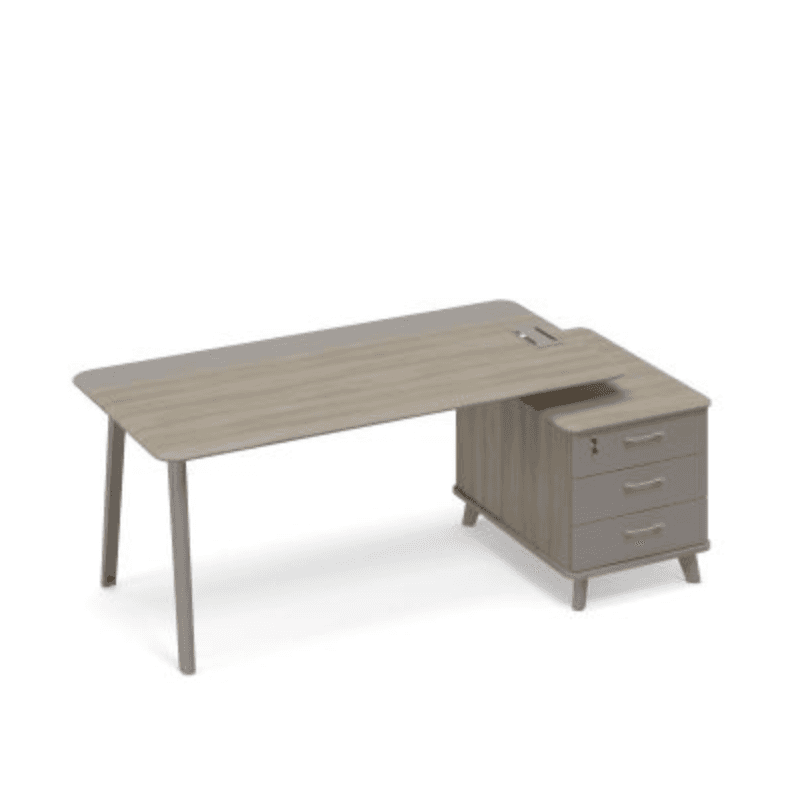 Стол комбинированный на опорной тумбе малой правый