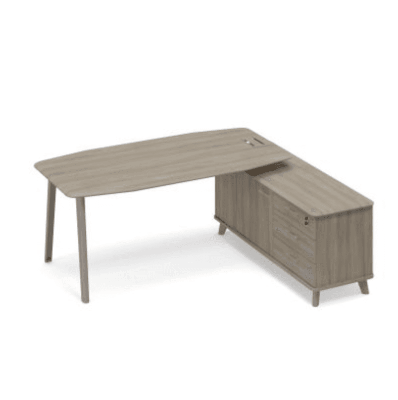 Стол руководителя на опорной тумбе правый (тип 2)