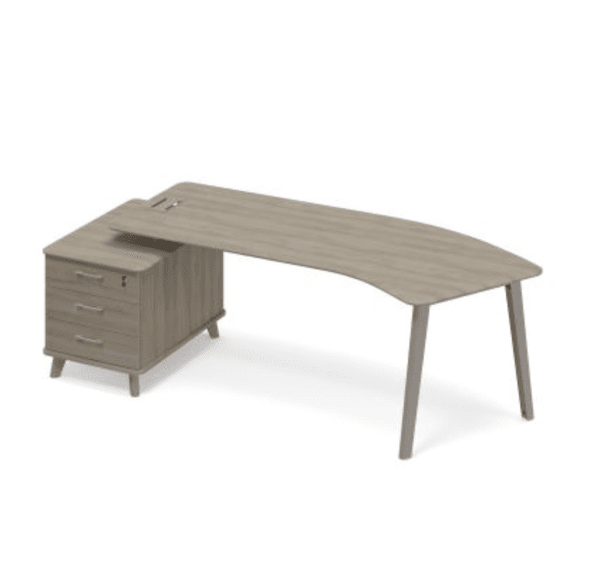 Стол эргономичный на опорной тумбе малой левый (тип 5)