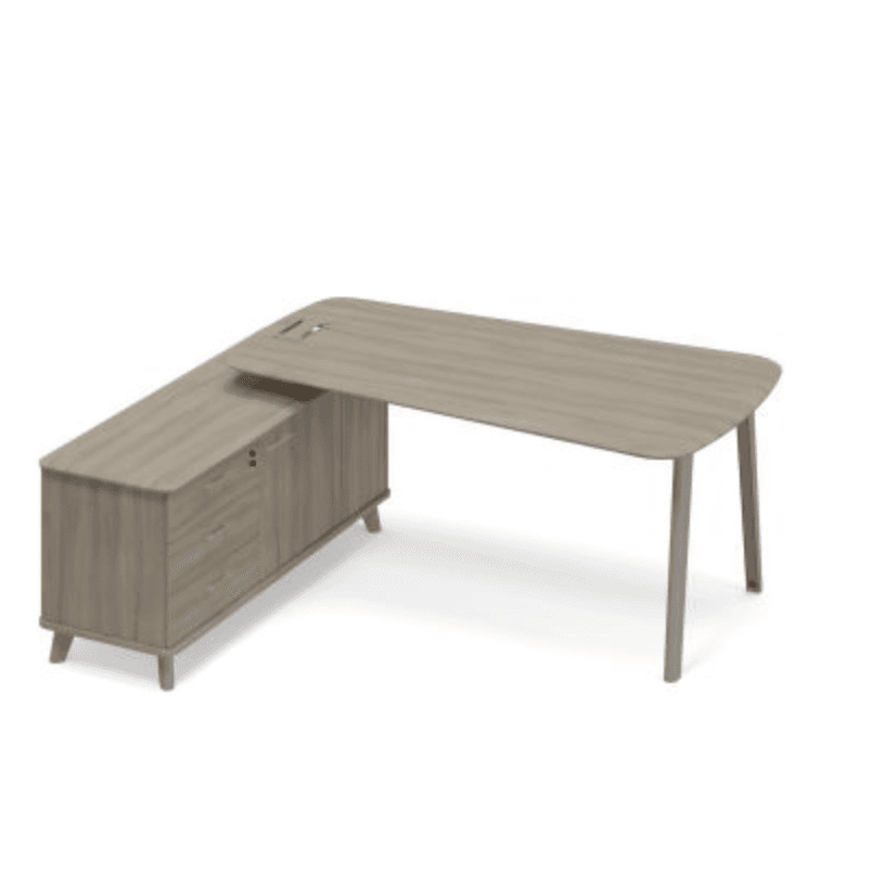 Стoл руководителя на опорной тумбе левый (тип 3)