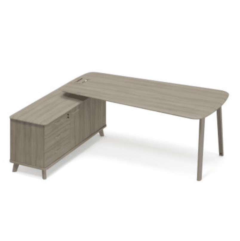 Стoл руководителя на опорной тумбе левый (тип 3)