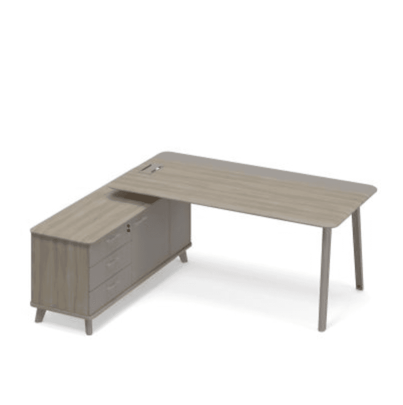 Стол комбинированный на опорной тумбе левый