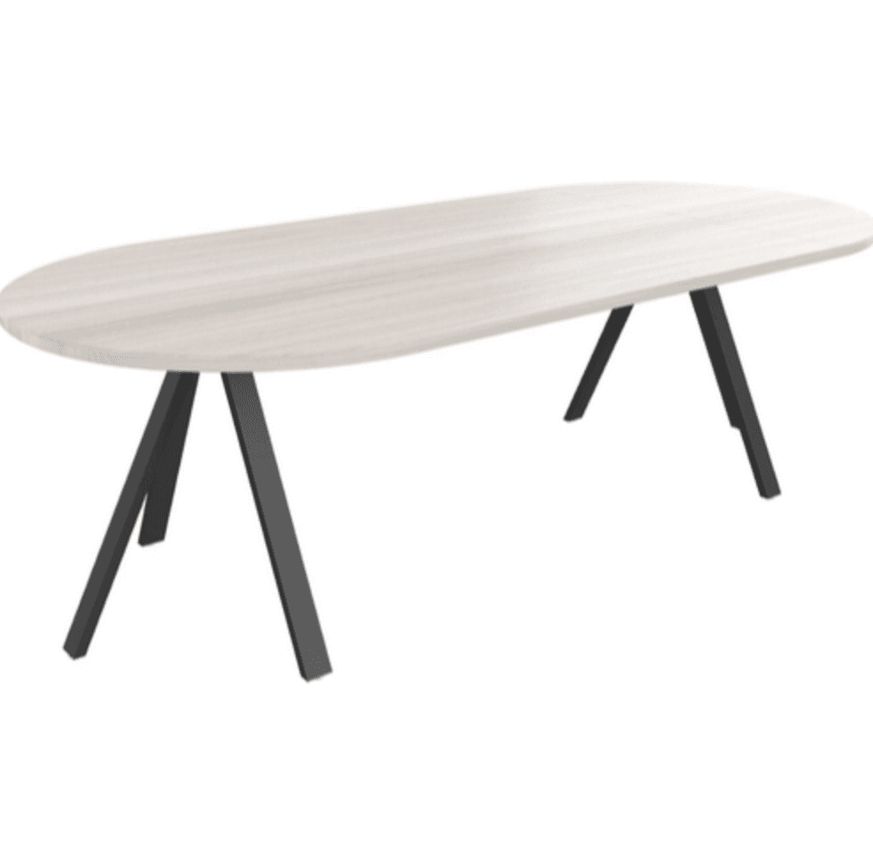 Стол для переговоров овальный - металл антрацит