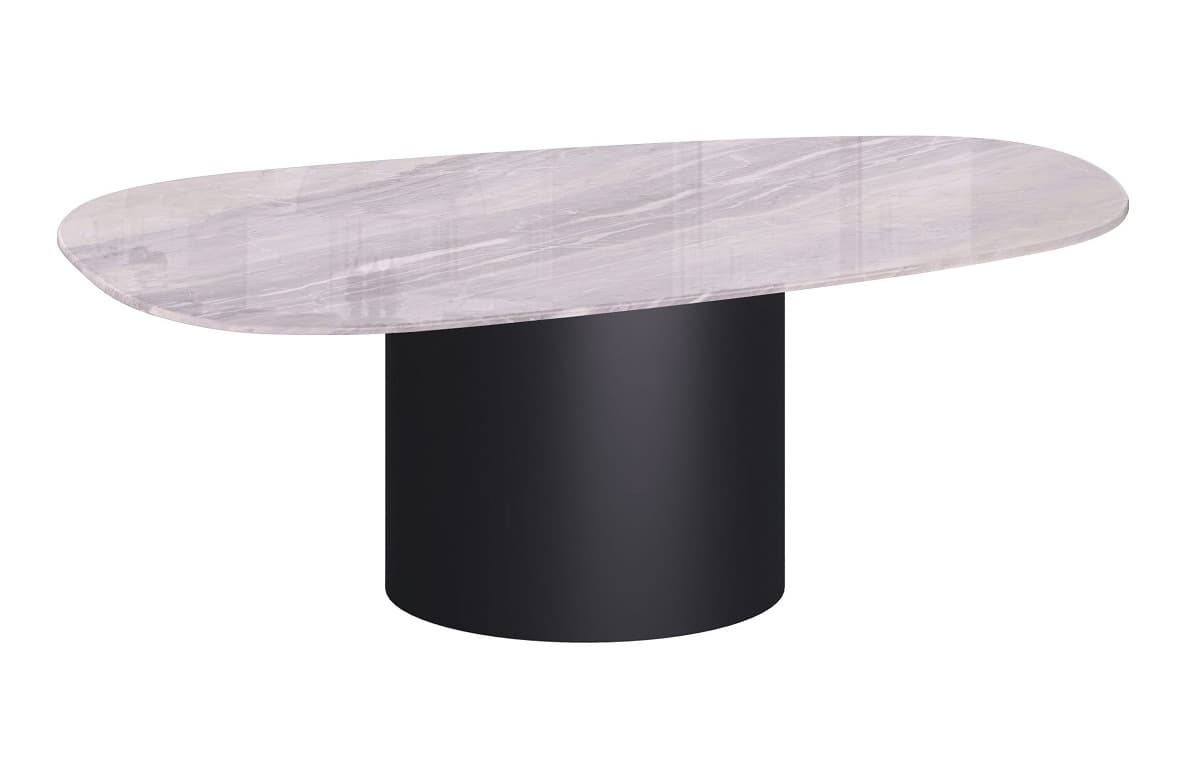 Стол журнальный - фарфорово-мраморная столешница, основание сталь m-r