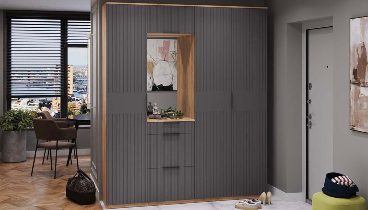 Прихожая Хилтон графит матовый