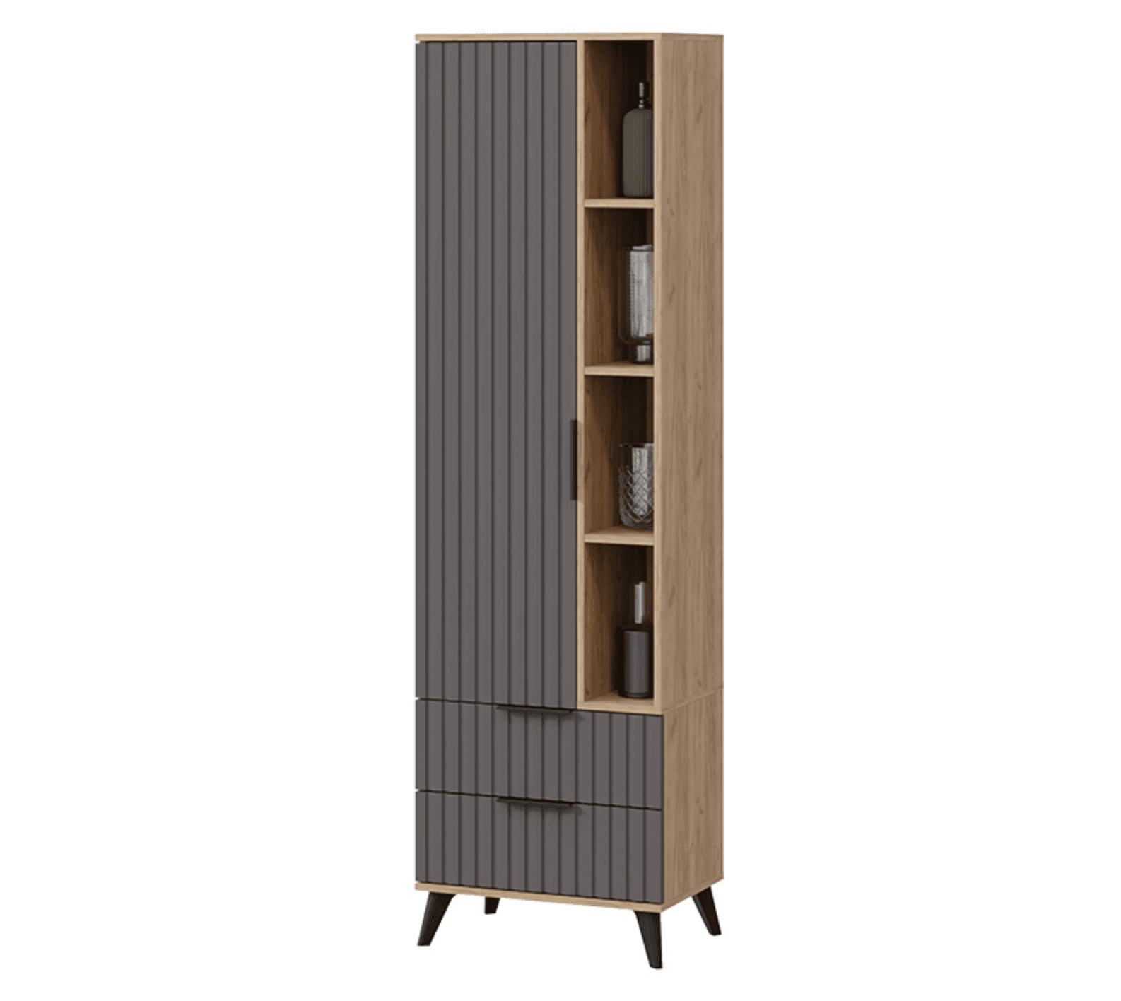 Шкаф для посуды c опорами - черный матовый