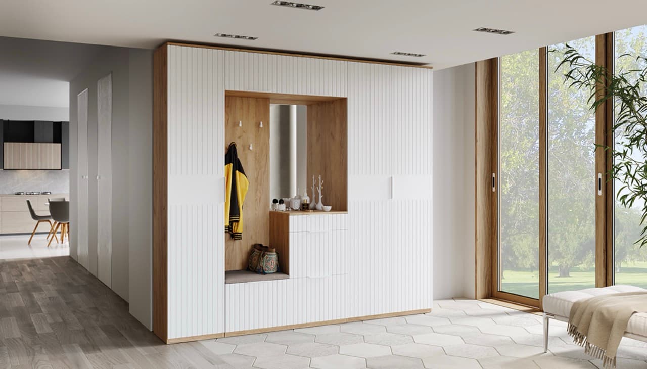 Прихожая Хилтон белый матовый