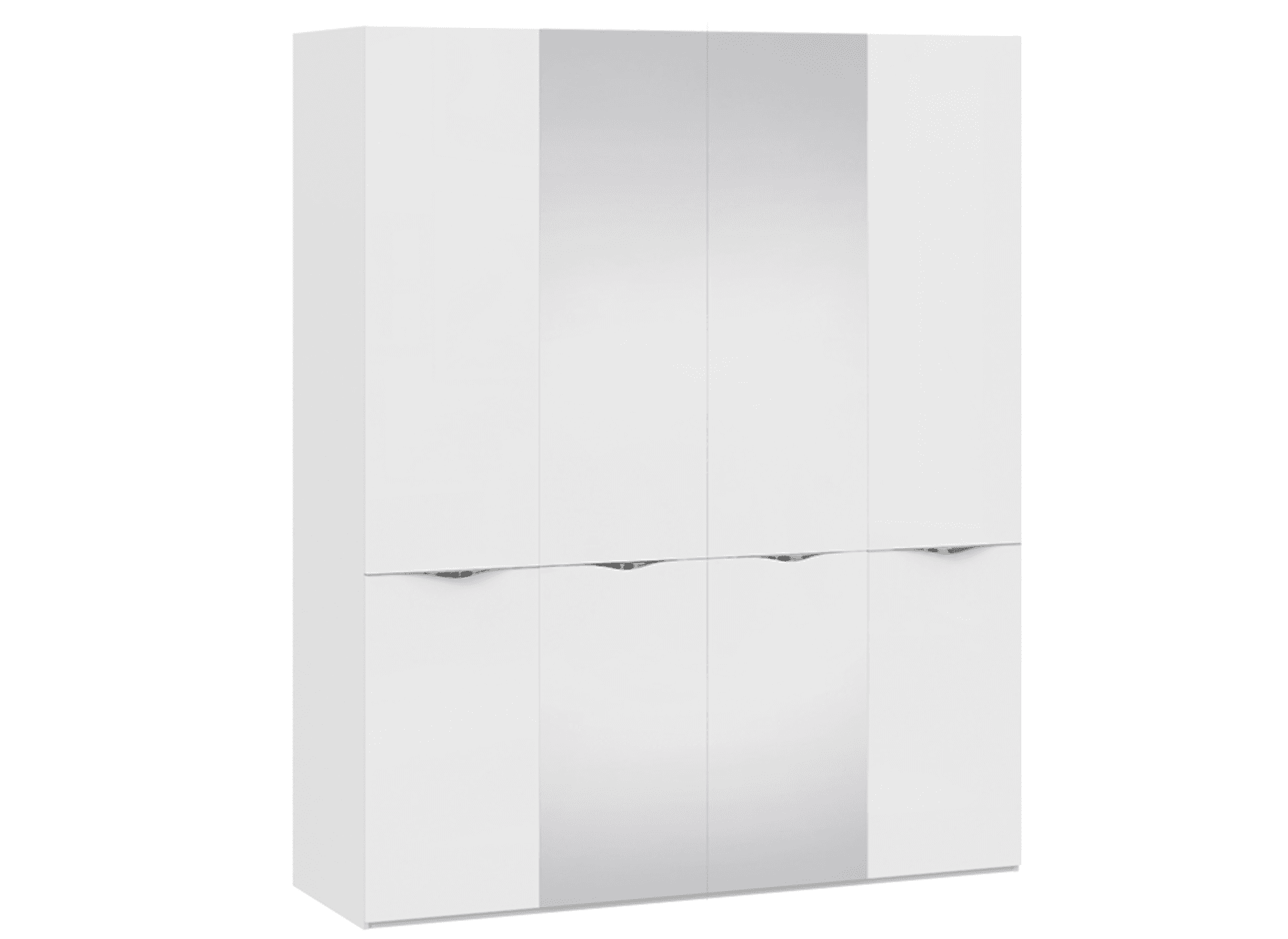 Шкаф комбинированный - 2 двери со стеклом/2 зеркальные двери