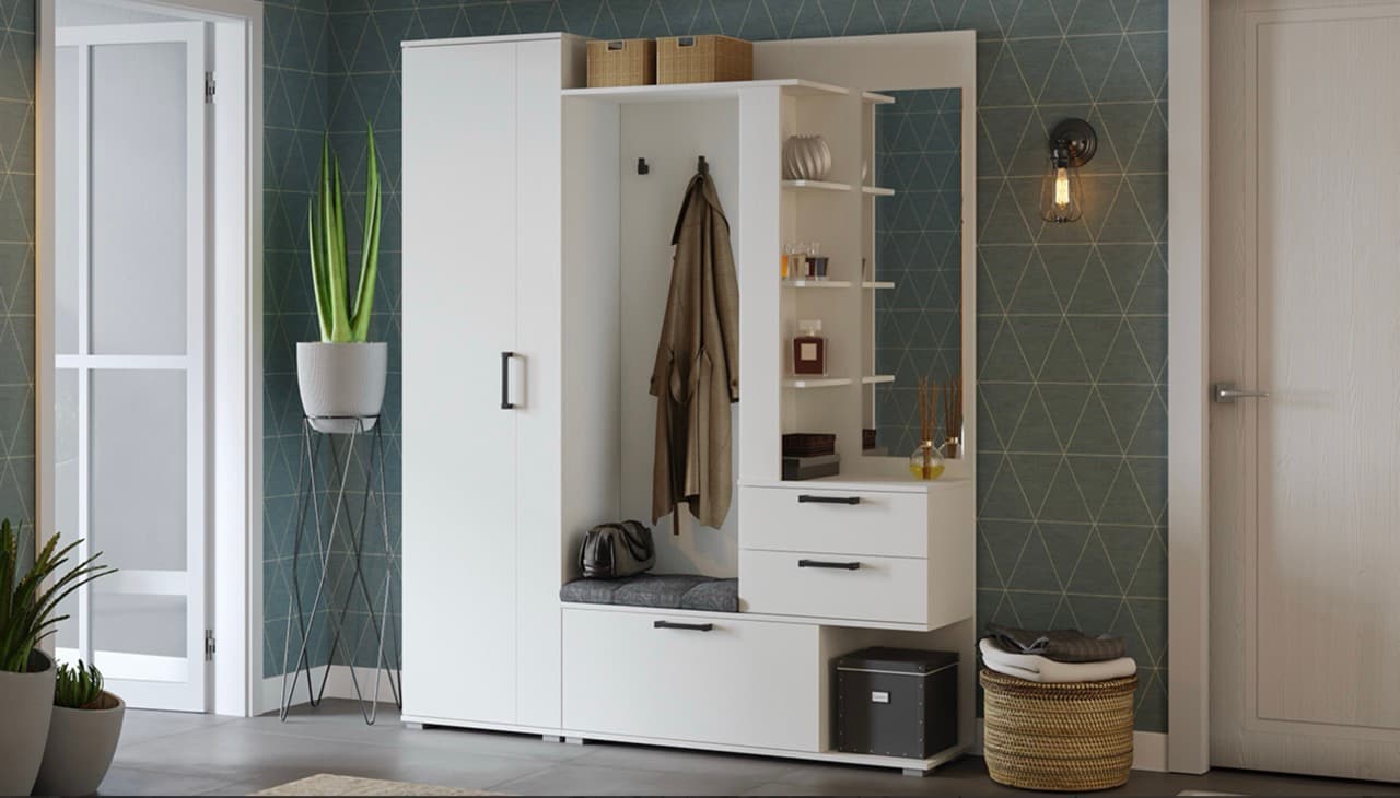 Прихожая Эрика II белый ясень