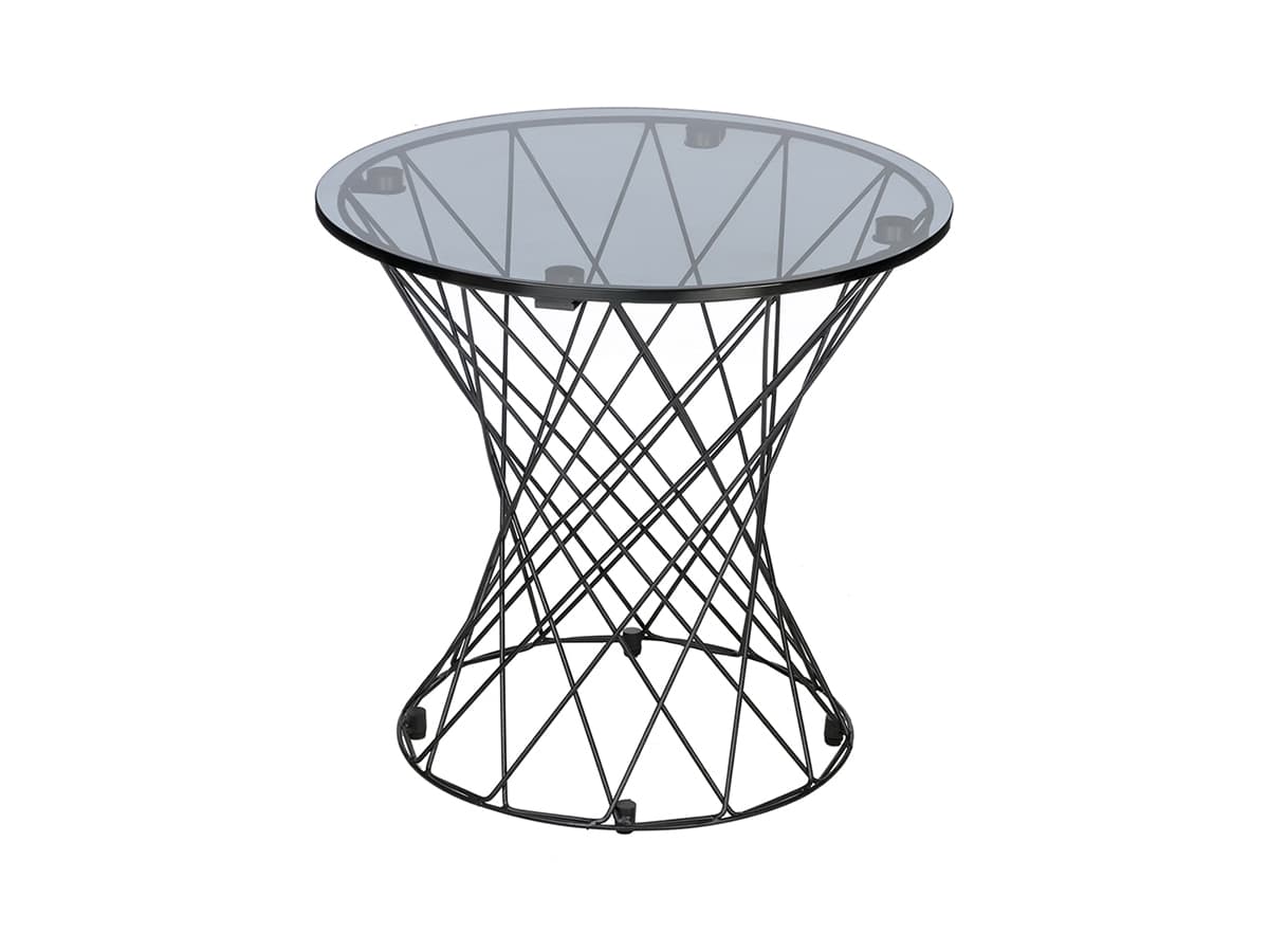 Стол журнальный круглый  - каркас металл черный m-r