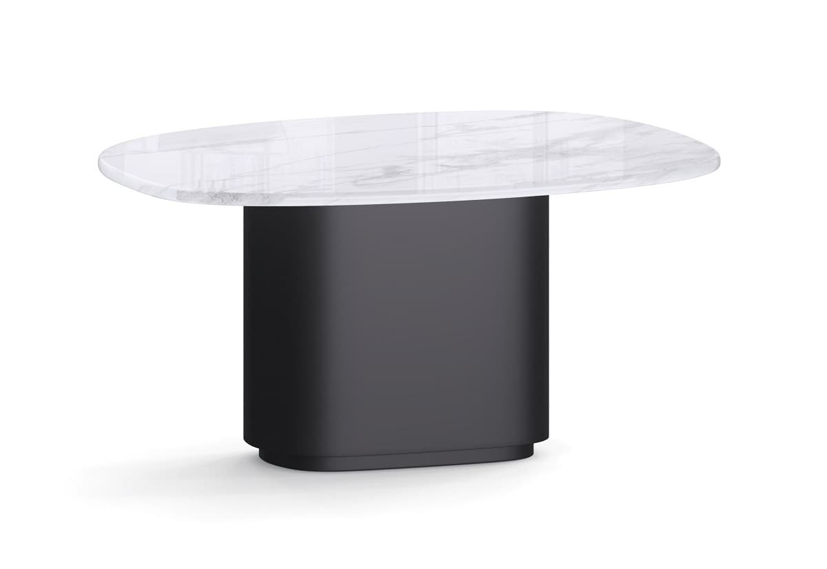 Стол журнальный - столешница искусственный камнь, основание сталь m-r