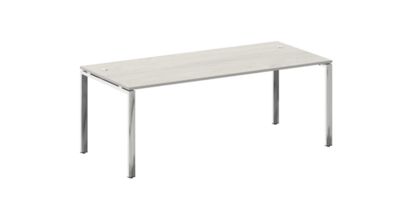 Стол рабочий руководителя на П-обр. м/к нерж.сталь