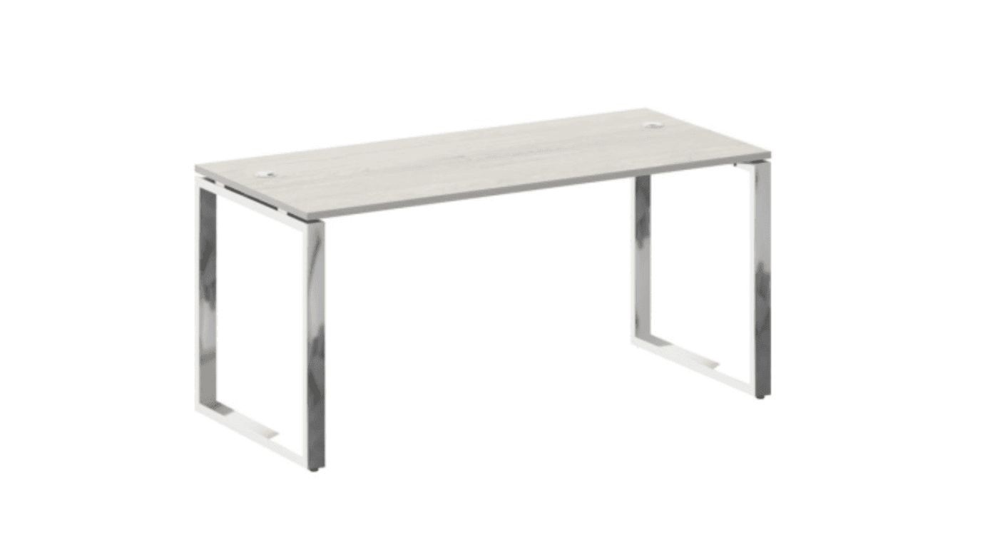 Стол рабочий руководителя на О-обр. м/к нерж.сталь