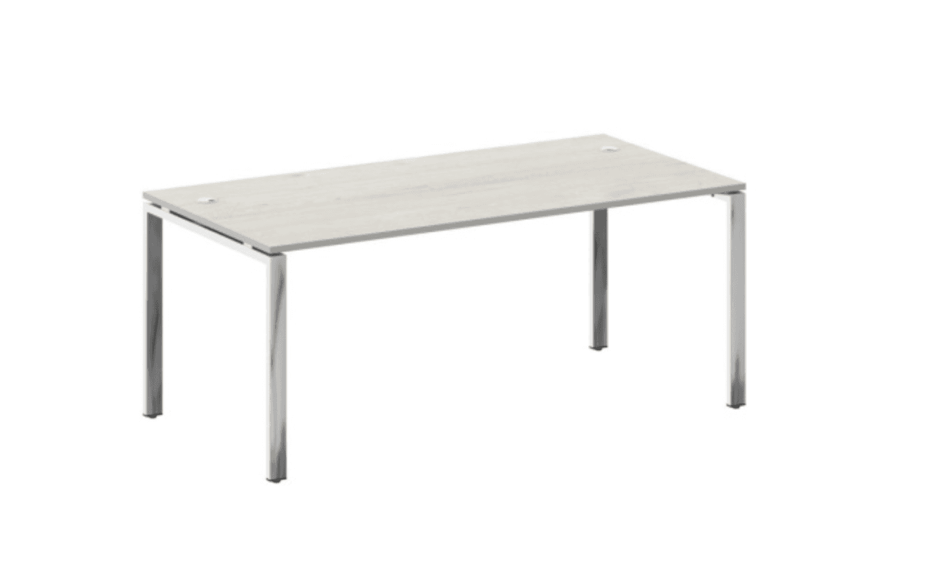 Стол рабочий руководителя на П-обр. м/к нерж.сталь