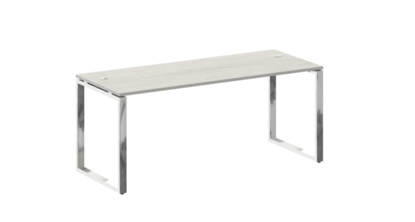 Стол рабочий руководителя на О-обр. м/к нерж.сталь