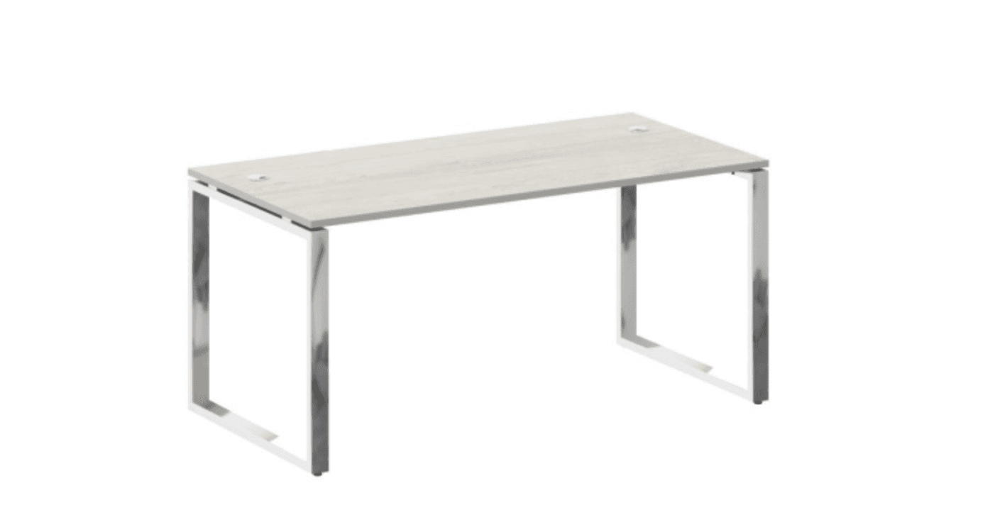 Стол рабочий руководителя на О-обр. м/к нерж.сталь