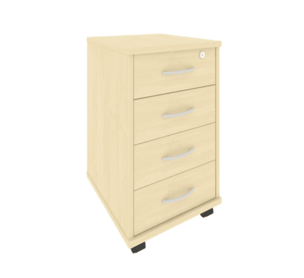 Тумба подкатная (4 ящика фолдинг, с замком)