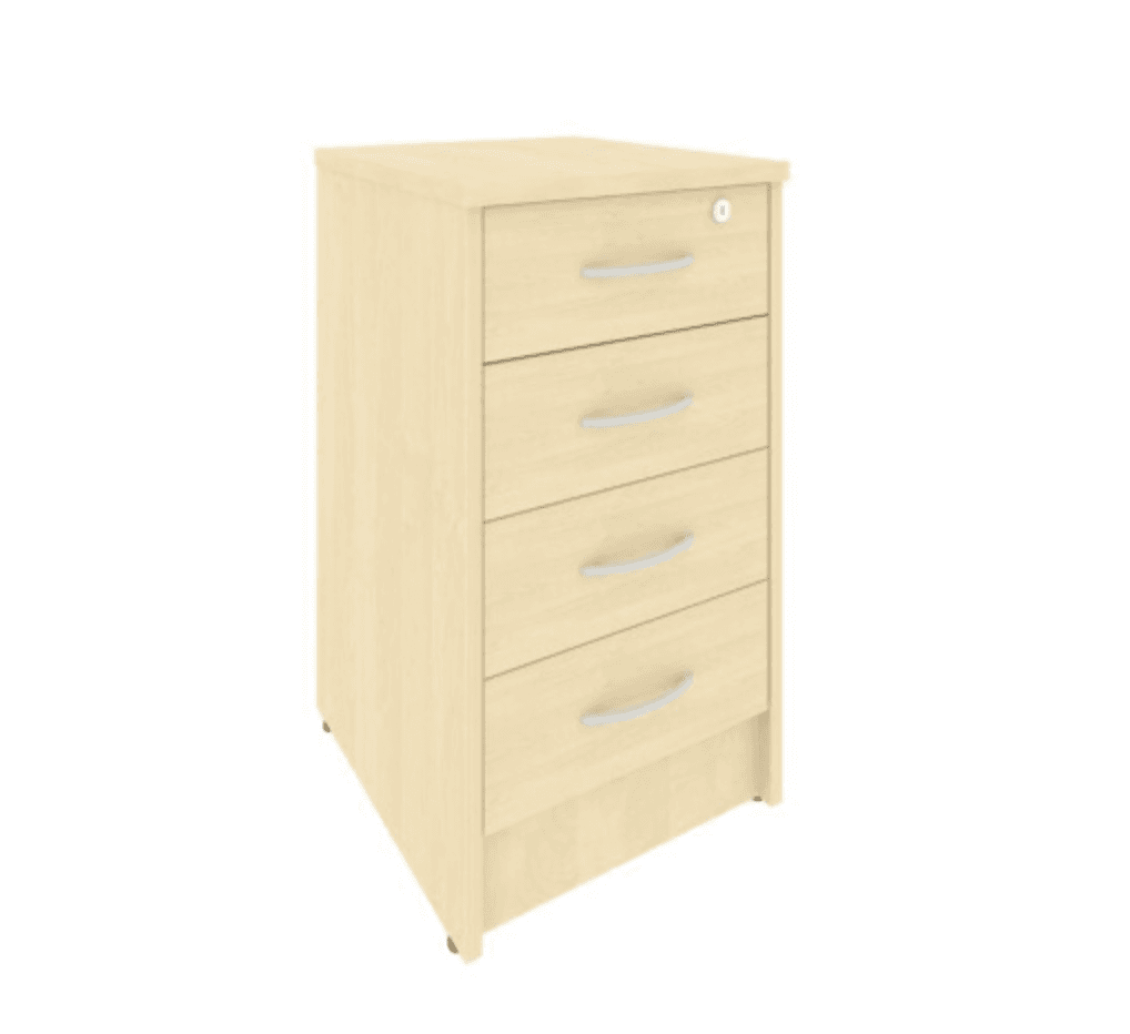 Тумба приставная с фолдингом (4 ящика, с замком) 450