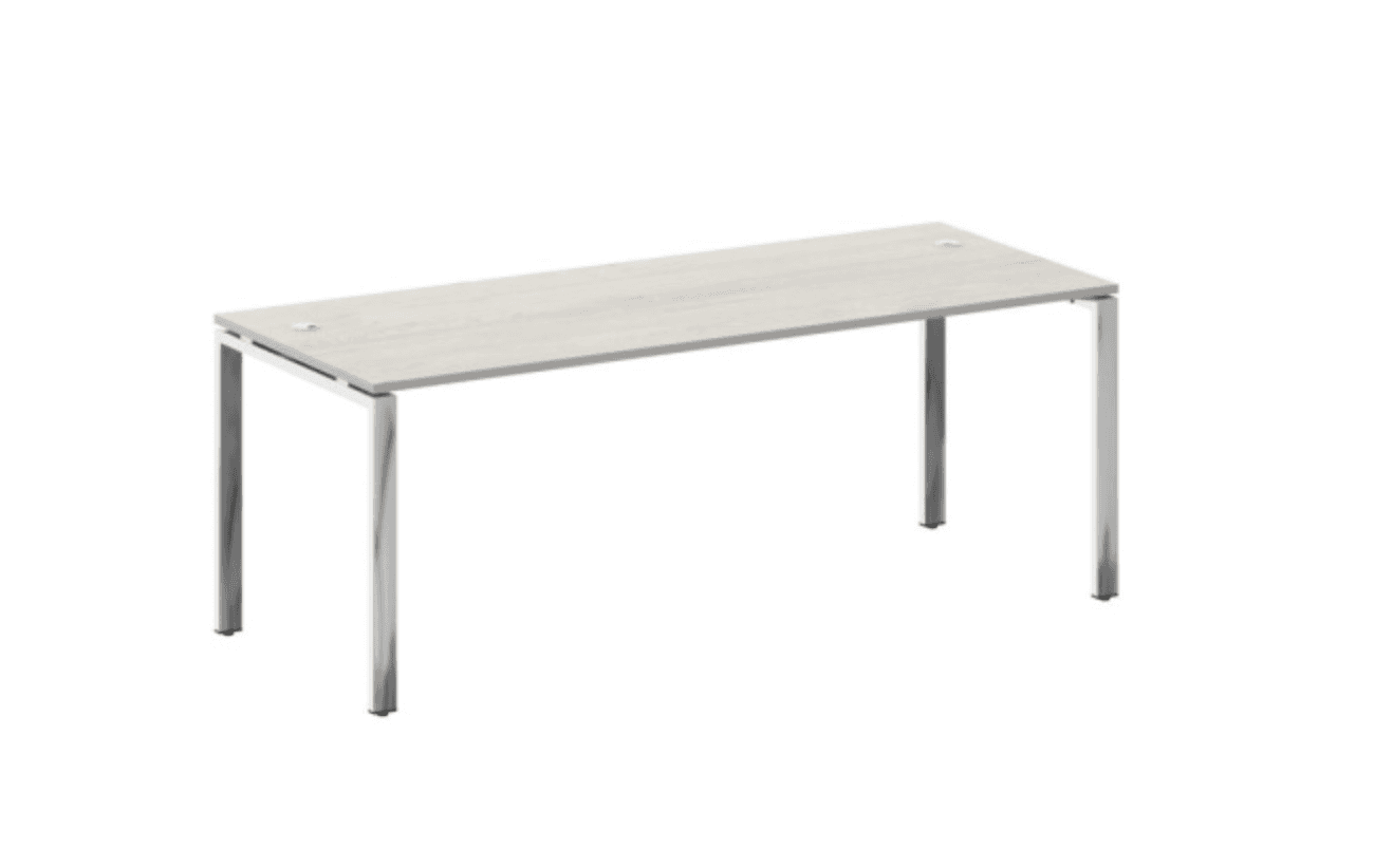 Стол рабочий руководителя на П-обр. м/к нерж.сталь