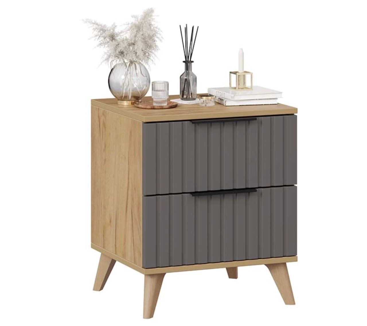 Тумба прикроватная с опорами - 2 ящика