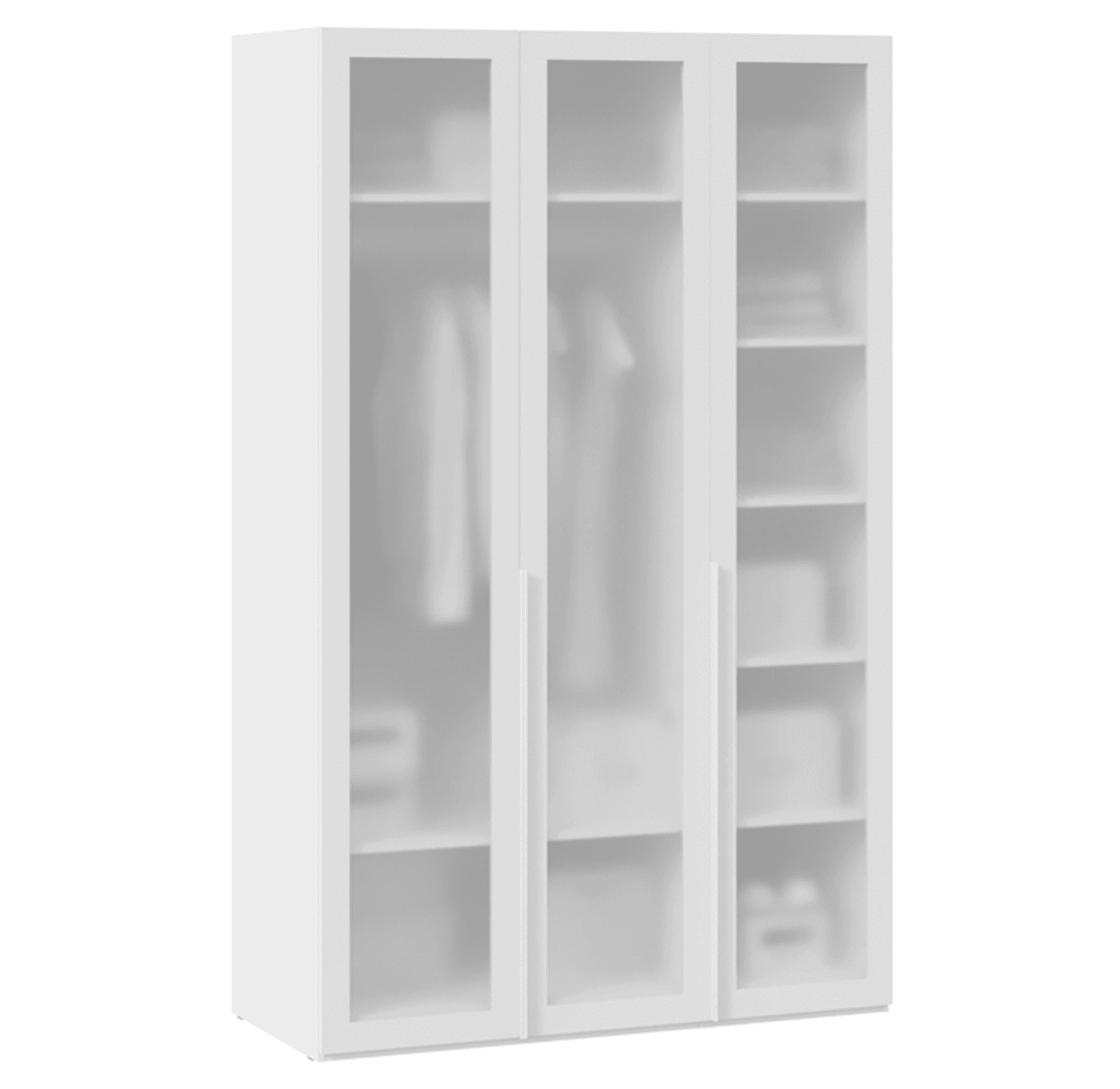 Шкаф для одежды - 3 стеклянные двери сатин (глубина 58)