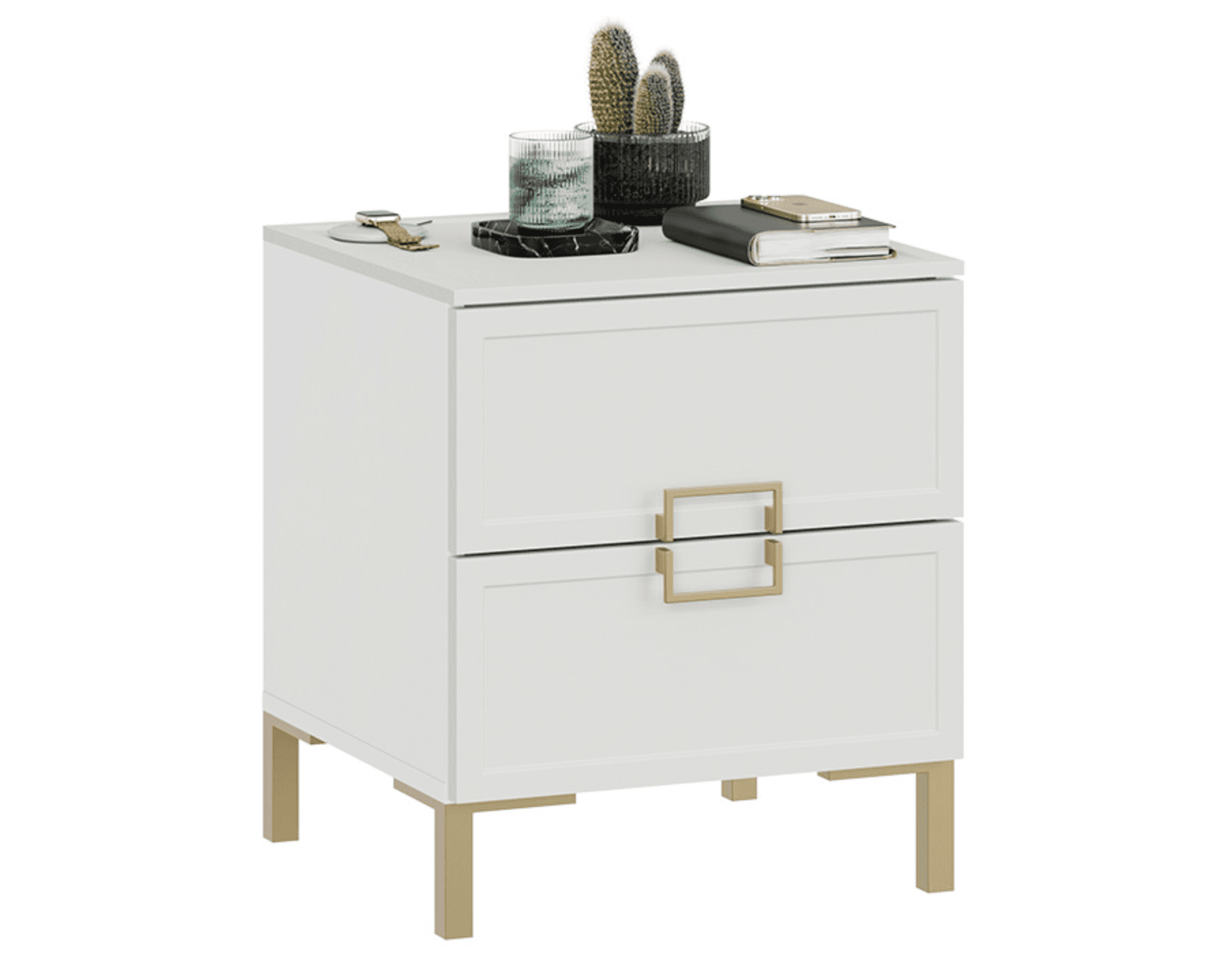 Тумба прикроватная с опорами - 2 ящика