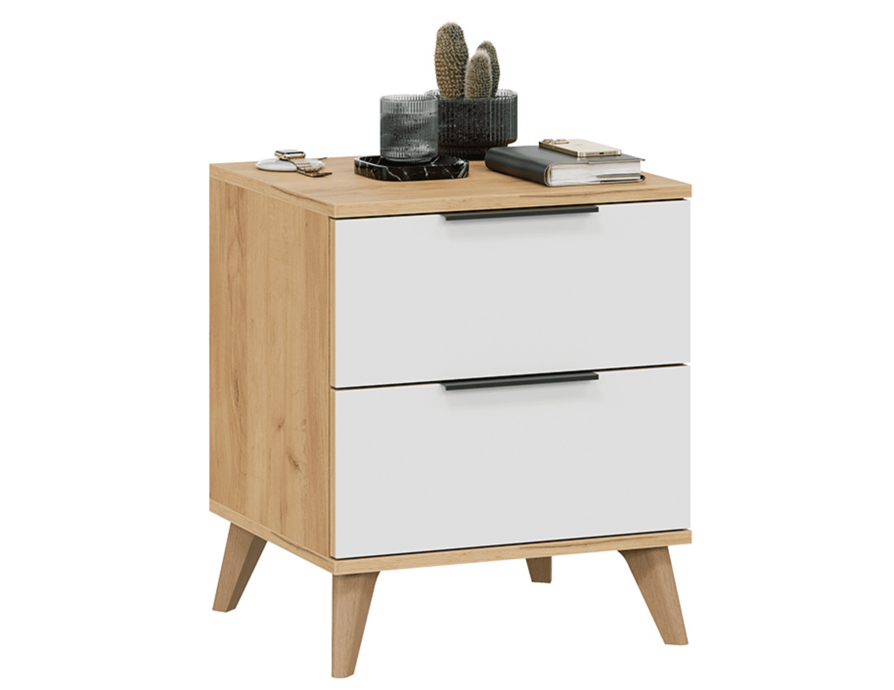 Тумба прикроватная с опорами - бук матовый