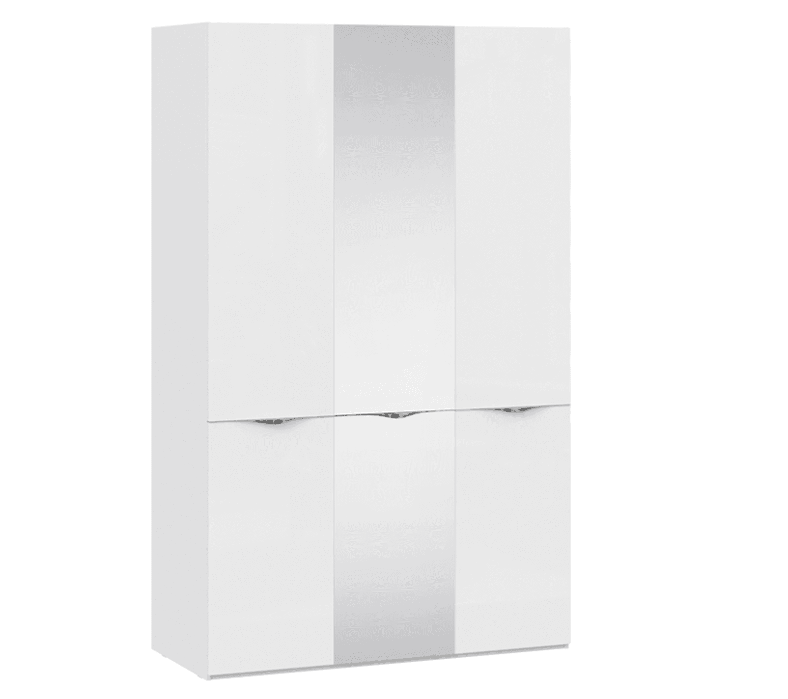 Шкаф комбинированный - 2 двери со стеклом/1 зеркальная дверь