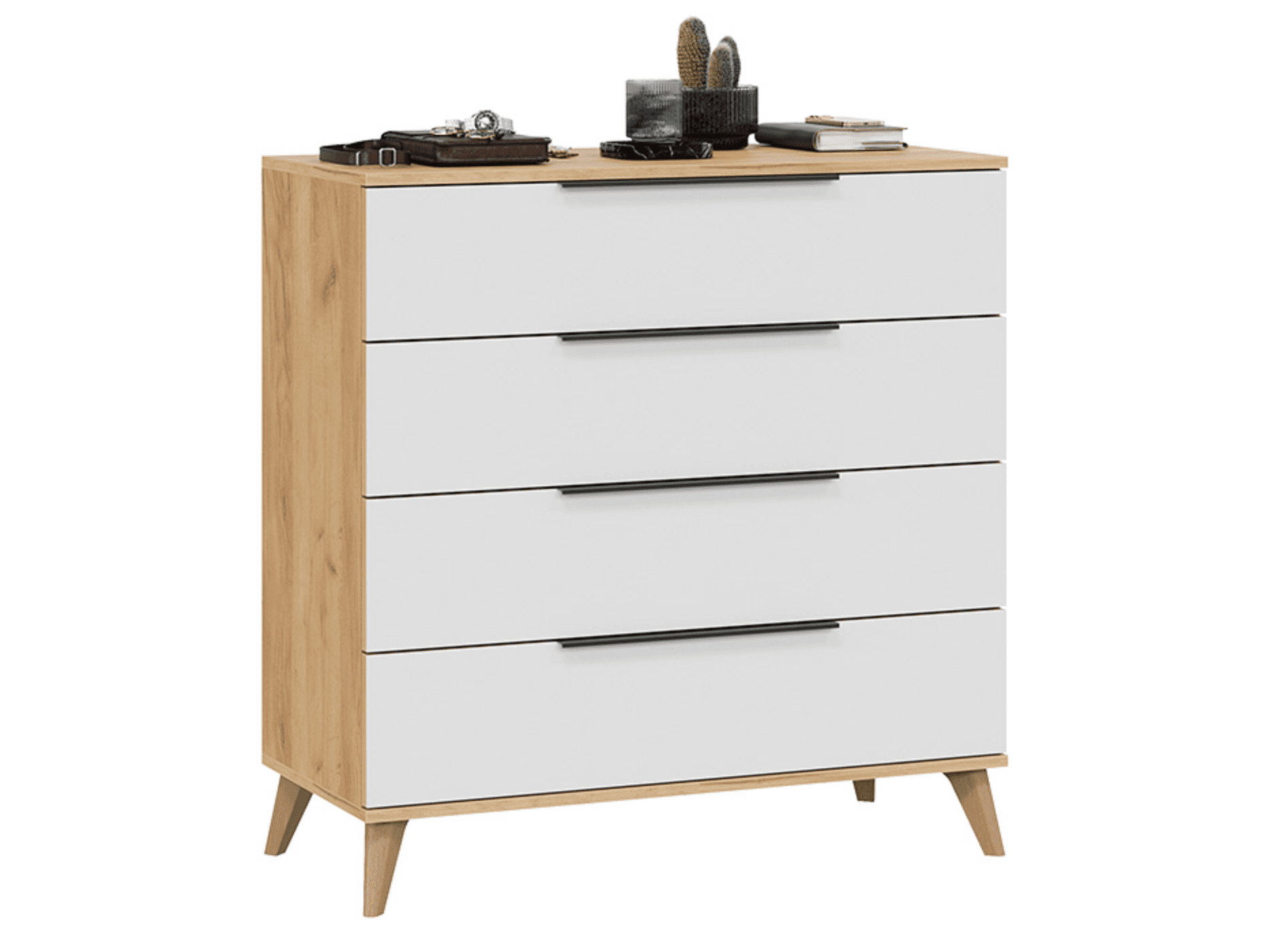 Комод - 4 ящика с опорами бук матовый