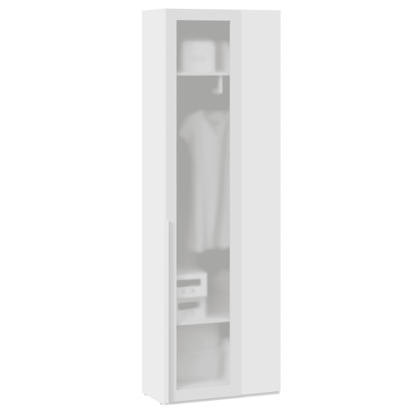 Шкаф угловой - дверь со стеклом сатин (глубина 36)