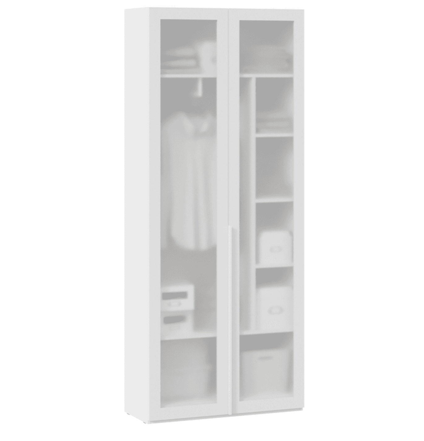 Шкаф для белья - 2 двери со стеклом сатин (глубина 36)