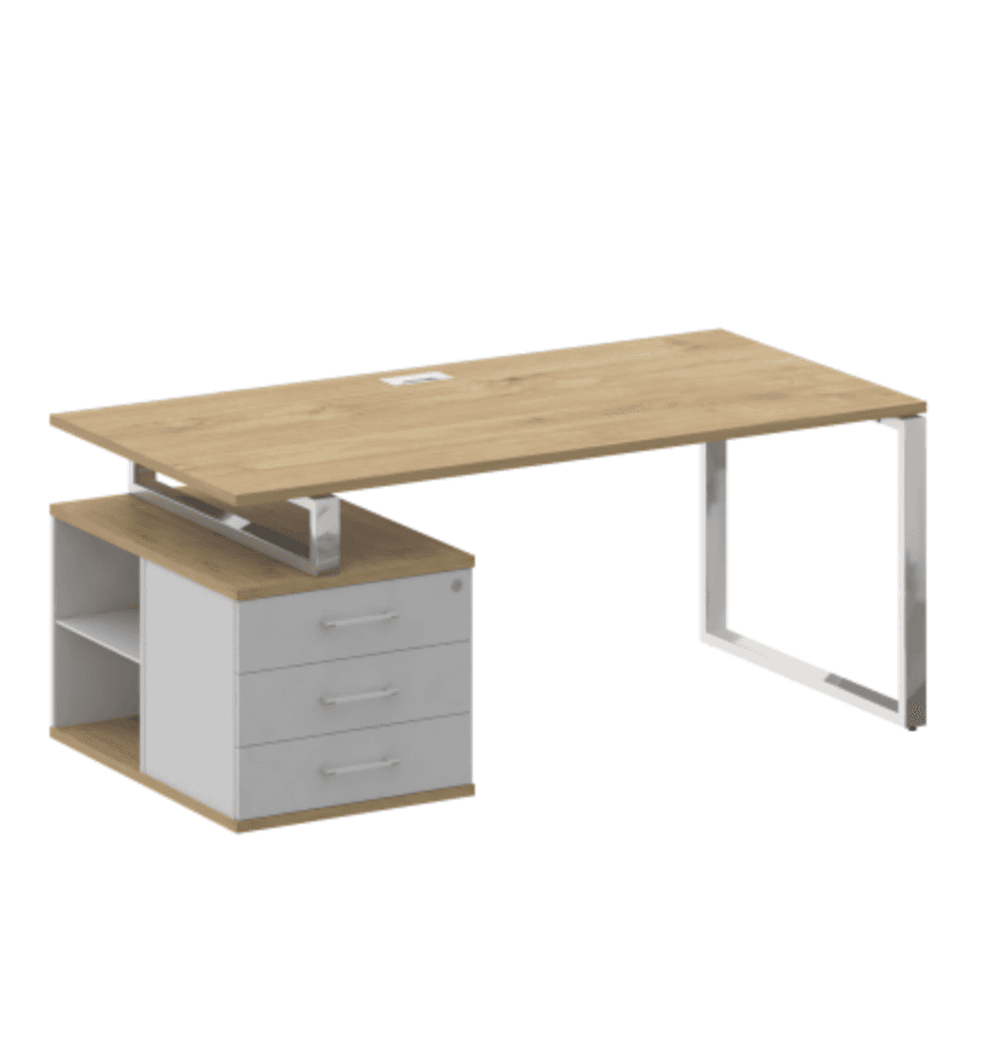 Стол руководителя с опорной тумбой , левый 180