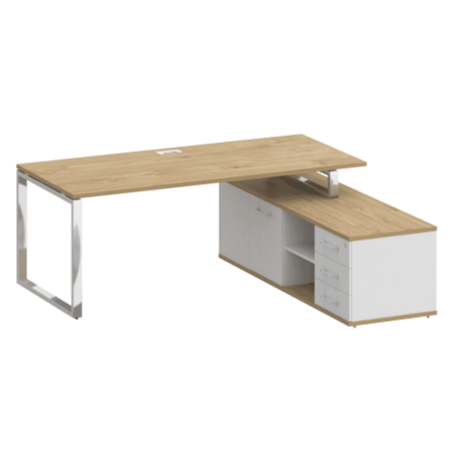 Стол руководителя с опорной греденцией, правый 200