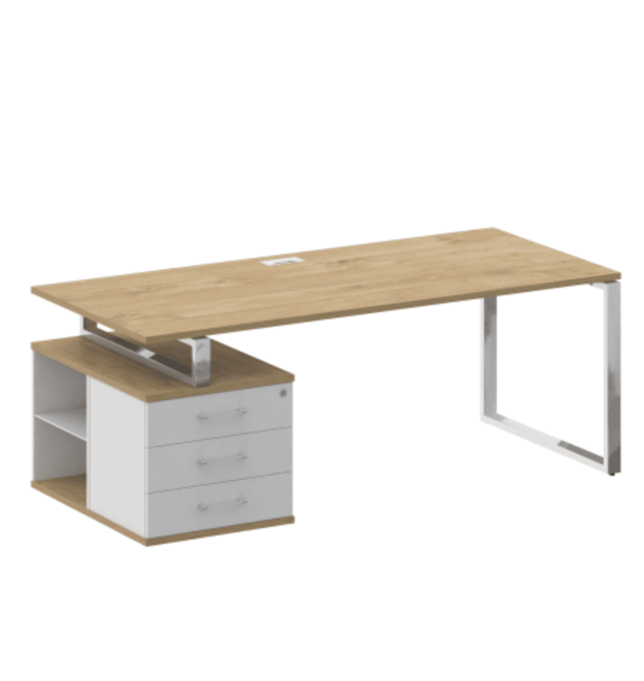 Стол руководителя с опорной тумбой , левый 200