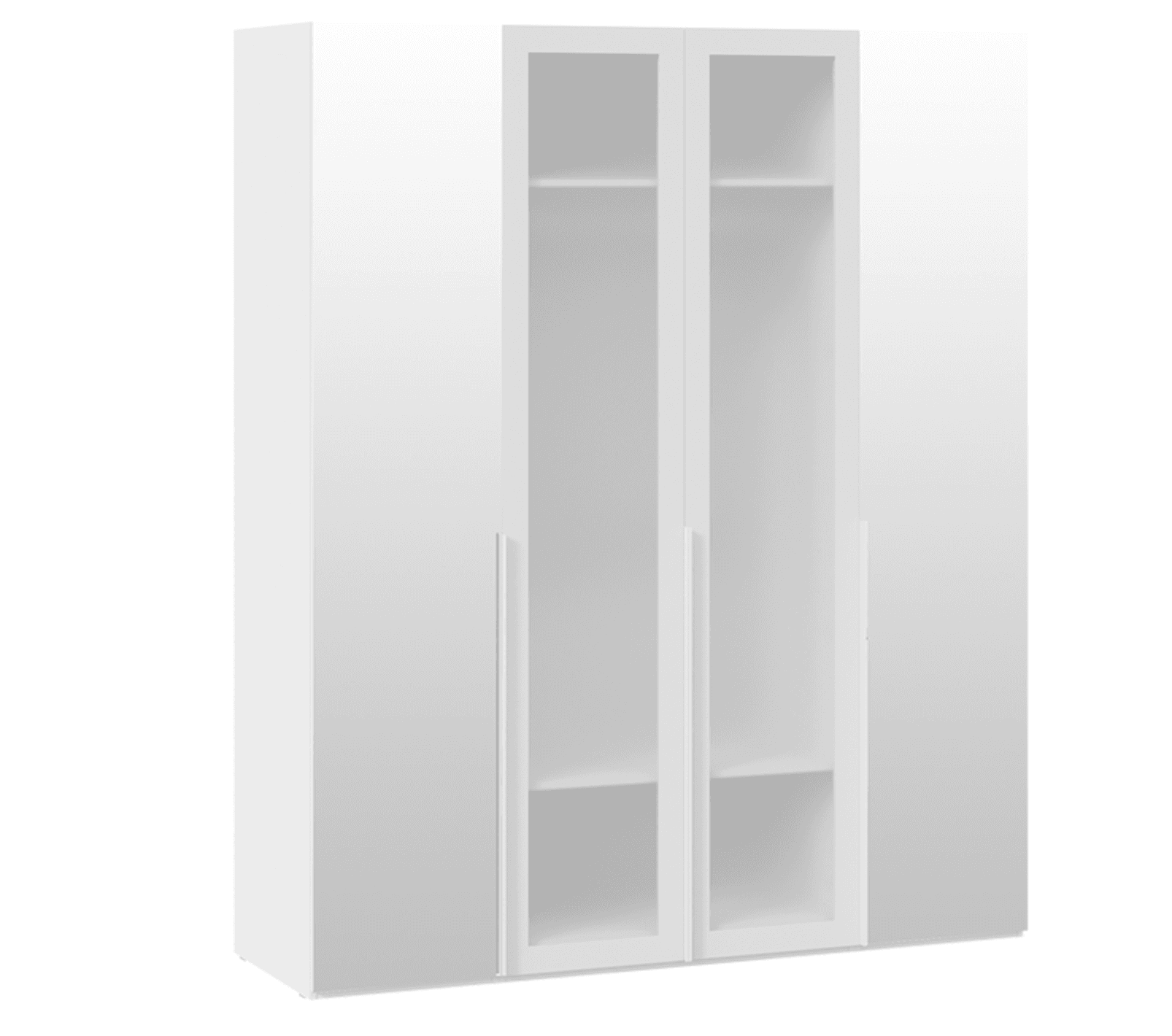 Шкаф для одежды - 2 двери зеркало /2 двери стекло сатин (глубина 58)