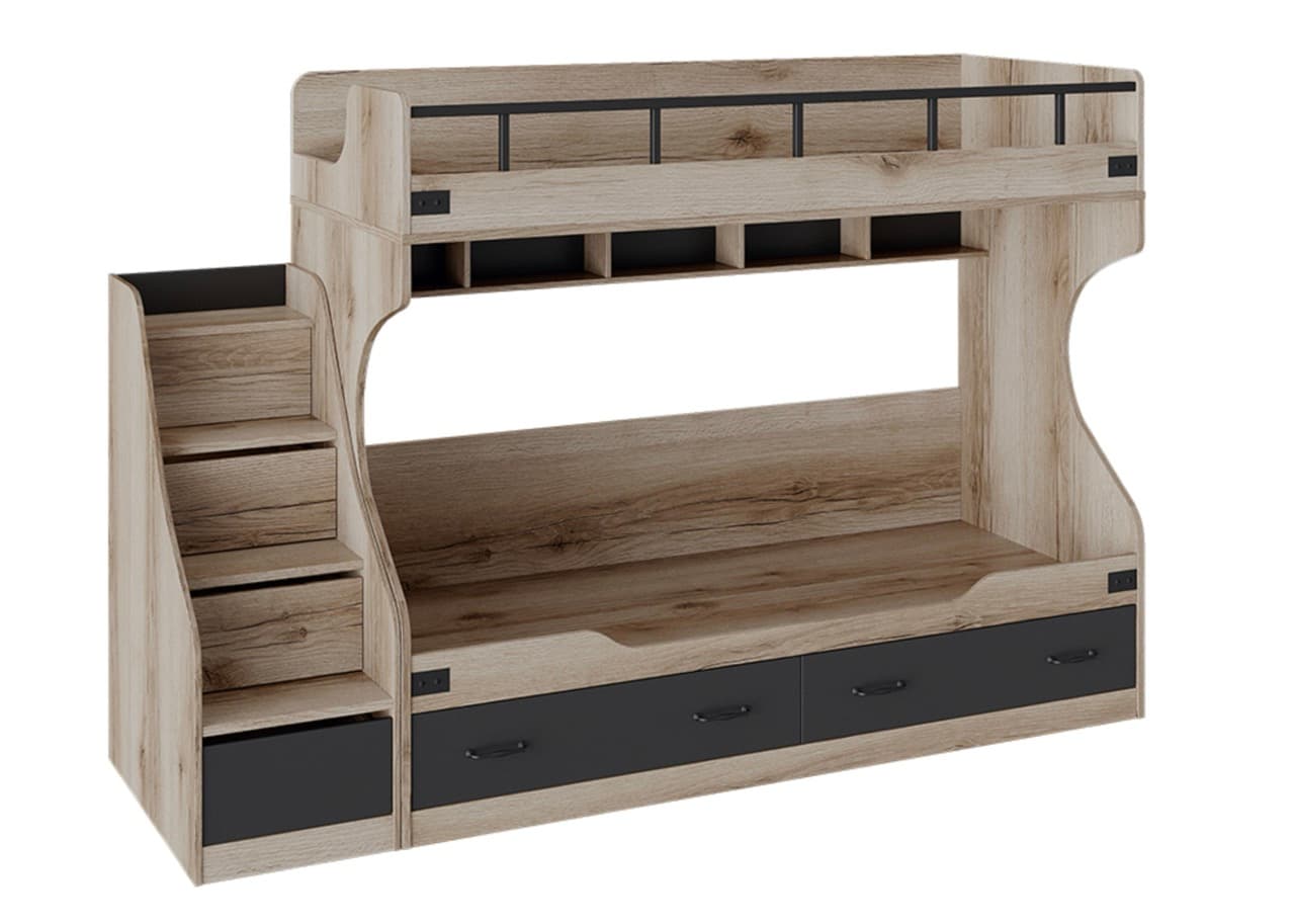 Кровать двухъярусная с приставной лестницей