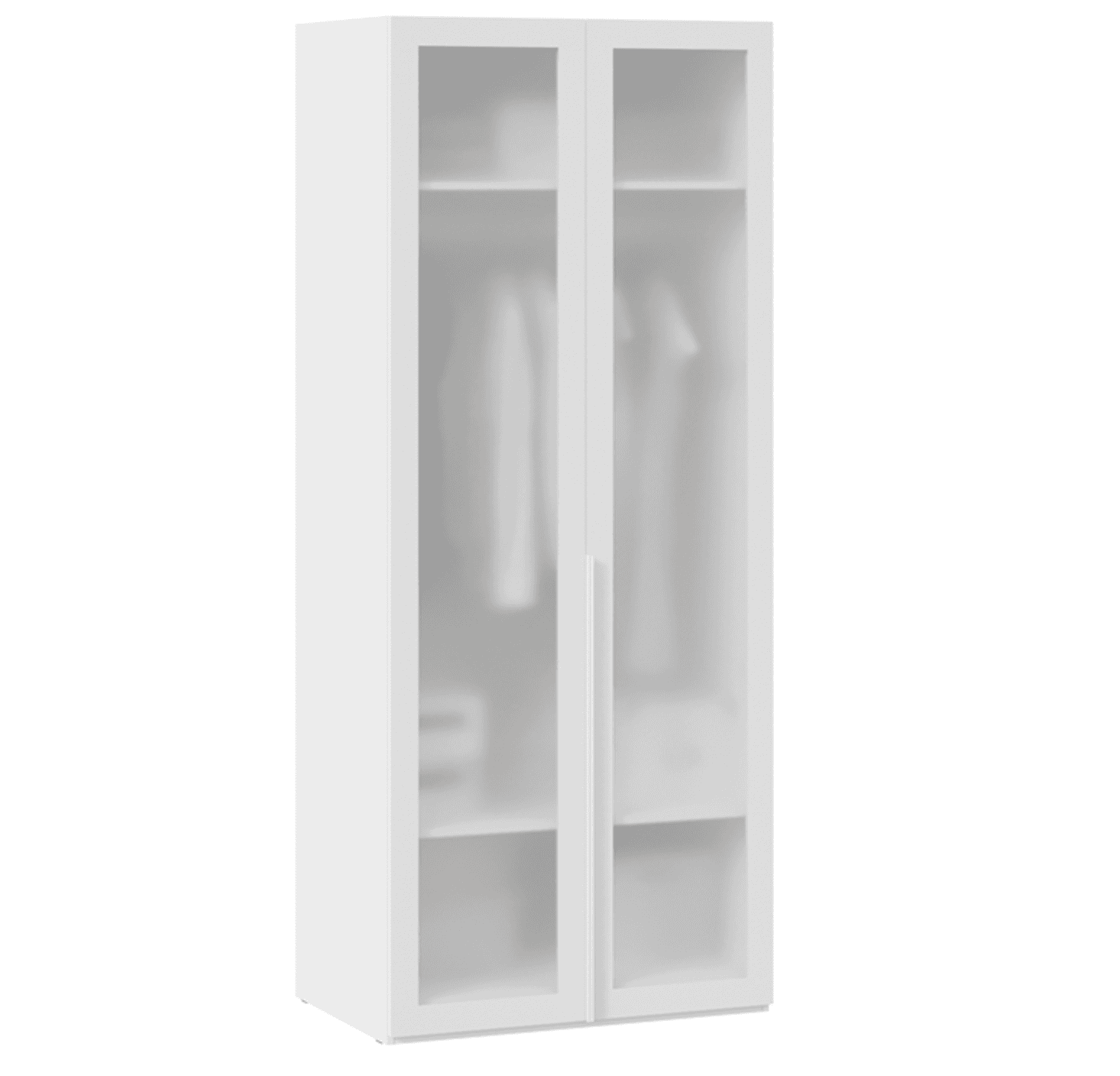 Шкаф для одежды - 2 двери со стеклом сатин (глубина 58)