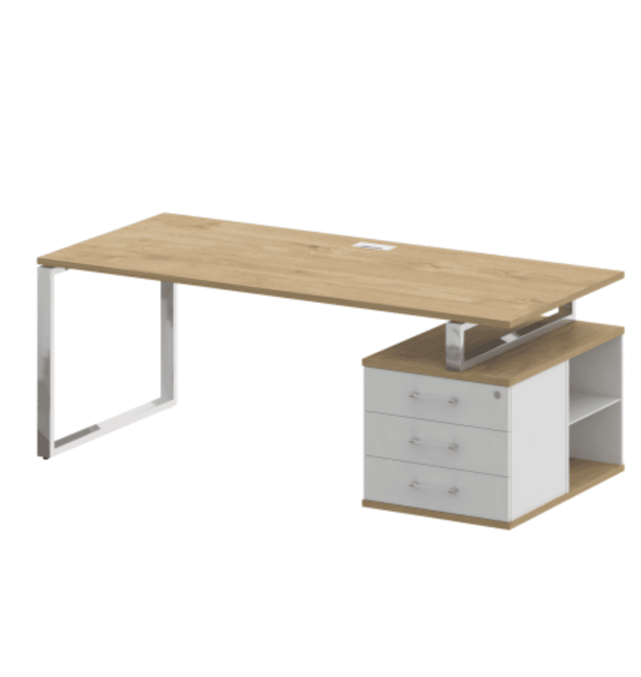 Стол руководителя с опорной тумбой , правый 200