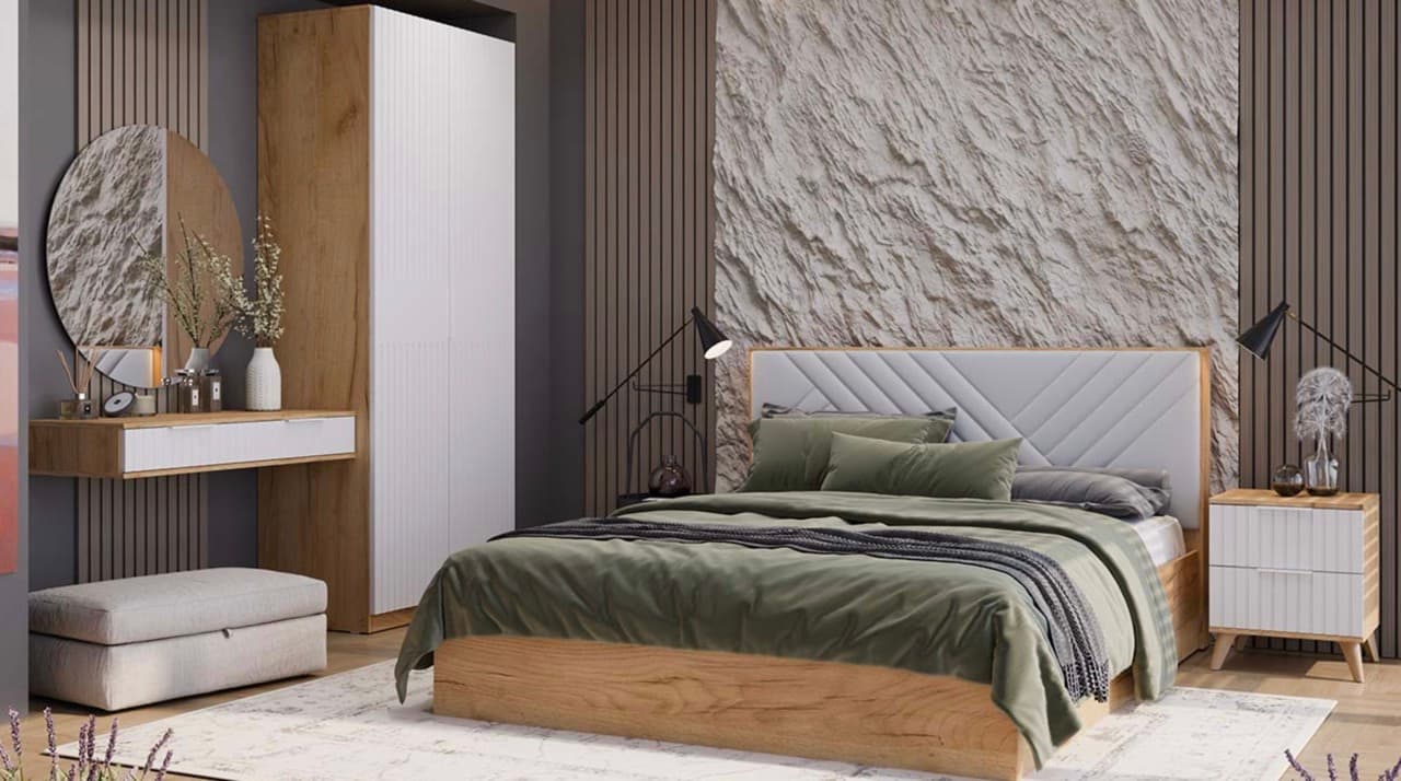 Спальня Хилтон дуб крафт белый