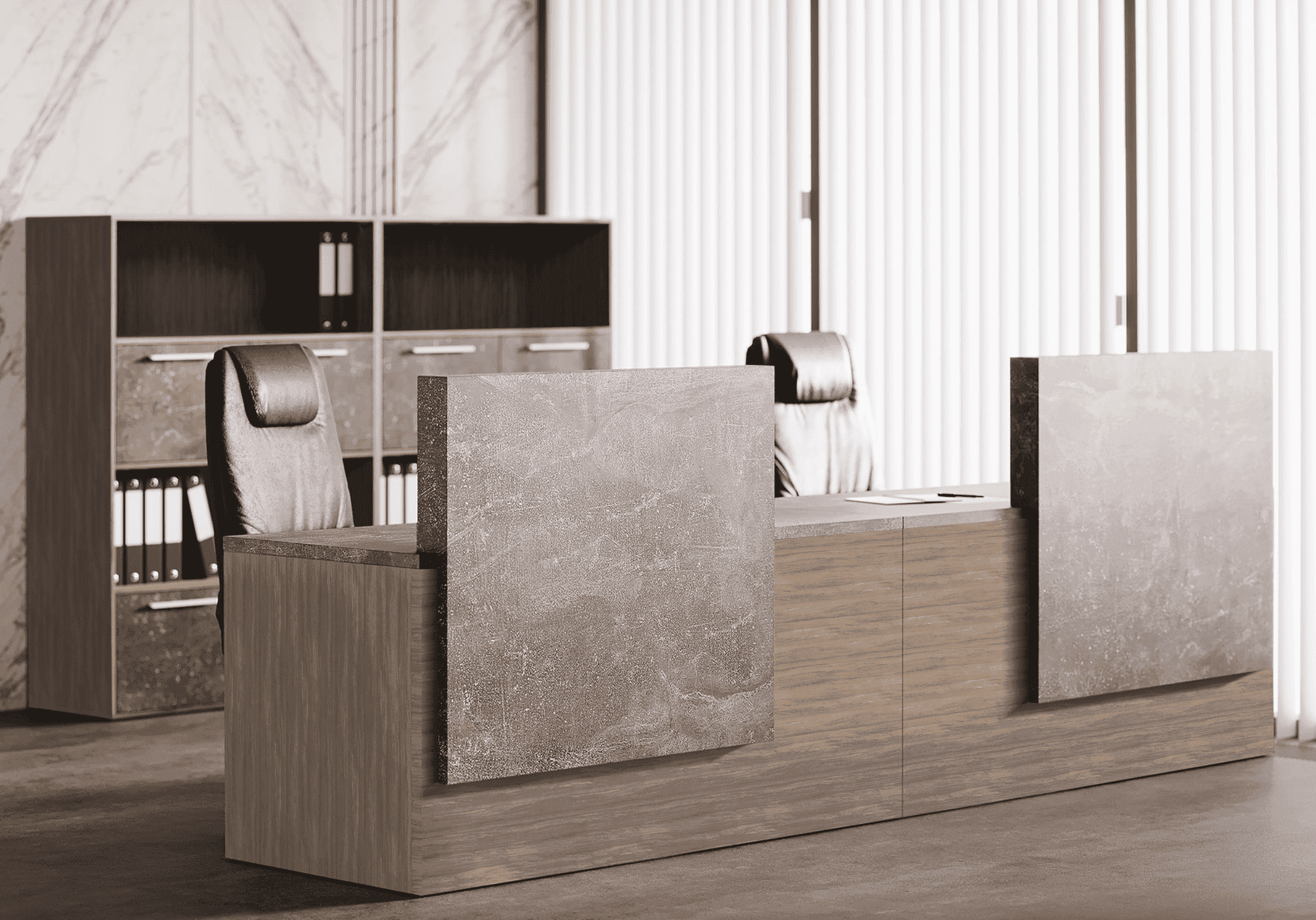 Стойка ресепшн Бетон тёмный