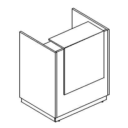Стойка ресепшн прямая (полка высокая) с подсветкой