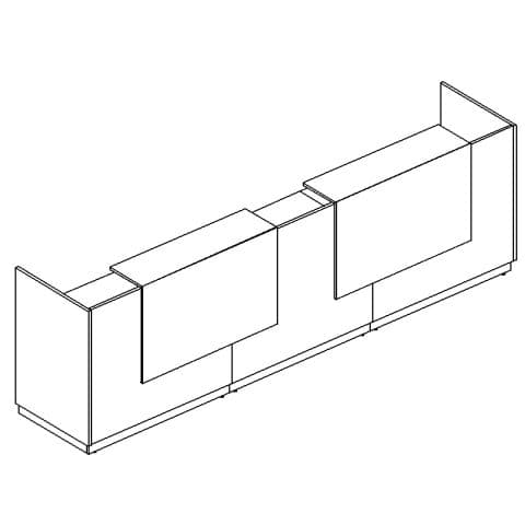Стойка ресепшн прямая (полка высокая) с подсветкой